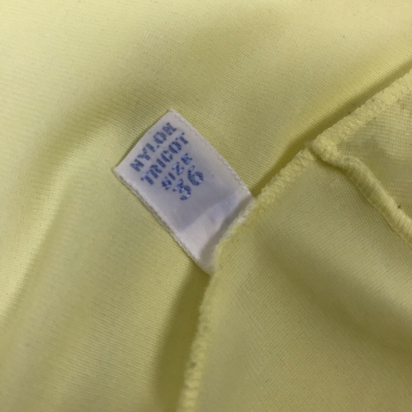 Vintage l 50s 36 Vanity Fair Yellow Nylon Tricot Tulle Lace Pinup Slip Nightgown - Picture 11 of 13